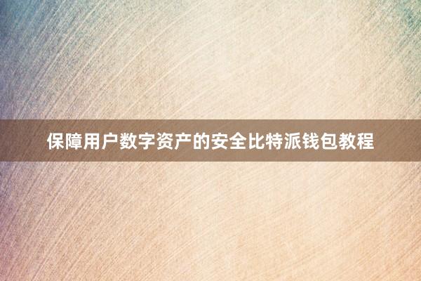 保障用户数字资产的安全比特派钱包教程