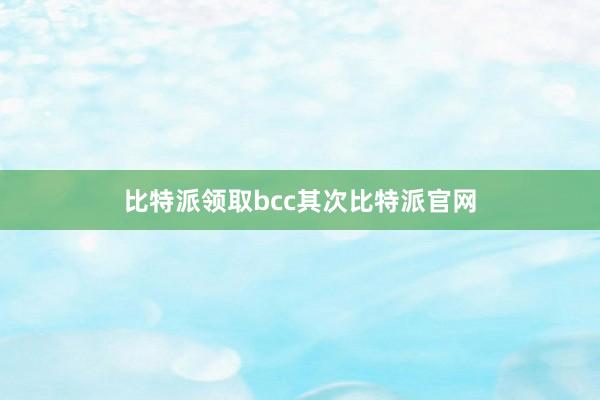 比特派领取bcc其次比特派官网