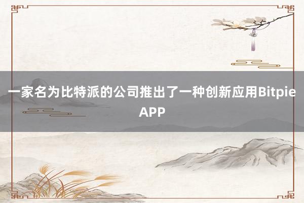 一家名为比特派的公司推出了一种创新应用BitpieAPP