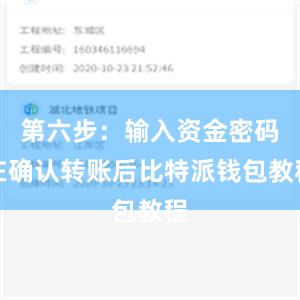 第六步：输入资金密码在确认转账后比特派钱包教程